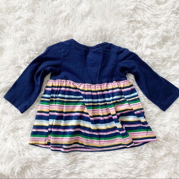 First Impressions Baby Girl Long Sleeve Navy Striped Set Size 3-6 Months - Picture 5 of 6